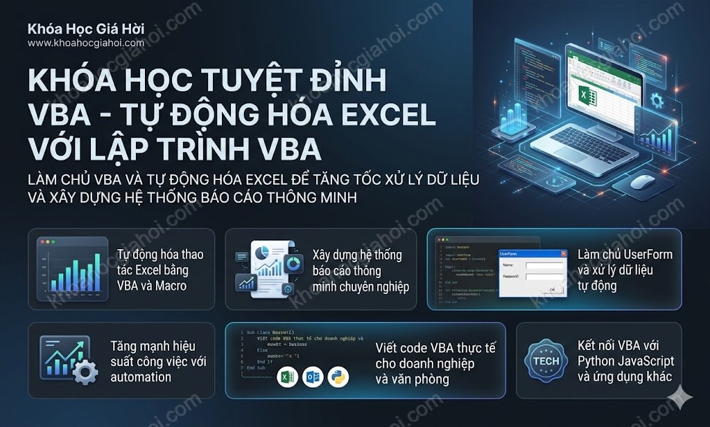 Khóa Học Tuyệt Đỉnh Vba - Tự Động Hóa Excel Với Lập Trình Vba