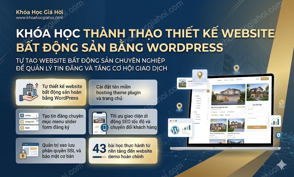 Khóa Học Thành Thạo Thiết Kế Website Bất Động Sản Bằng Wordpress