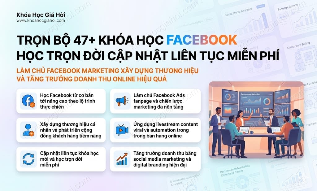 Trọn Bộ 47+ Khóa Học Facebook – Học Trọn Đời, Cập Nhật Liên Tục Miễn Phí