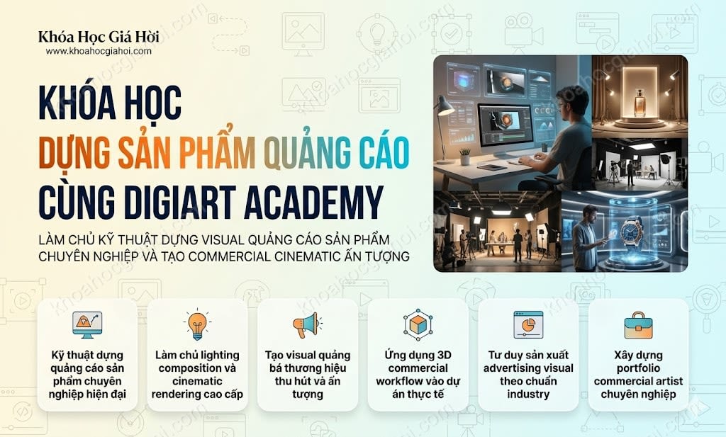 Khóa Học Dựng Sản Phẩm Quảng Cáo Cùng Digiart Academy