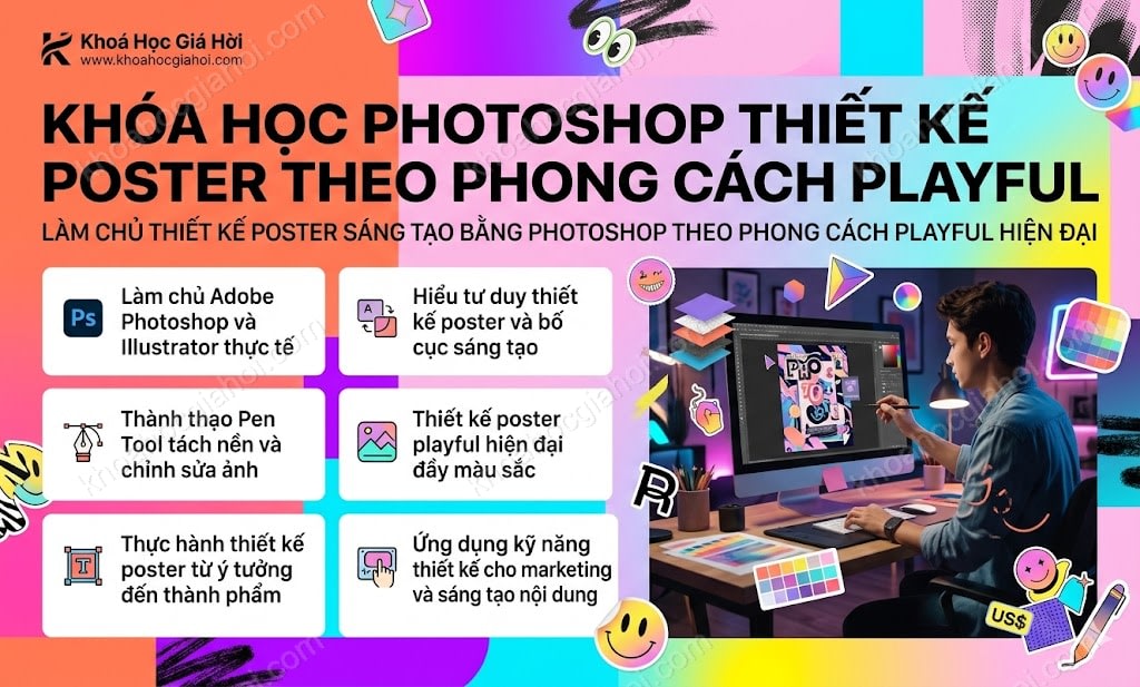Khóa Học Photoshop Thiết Kế Poster Theo Phong Cách Playful