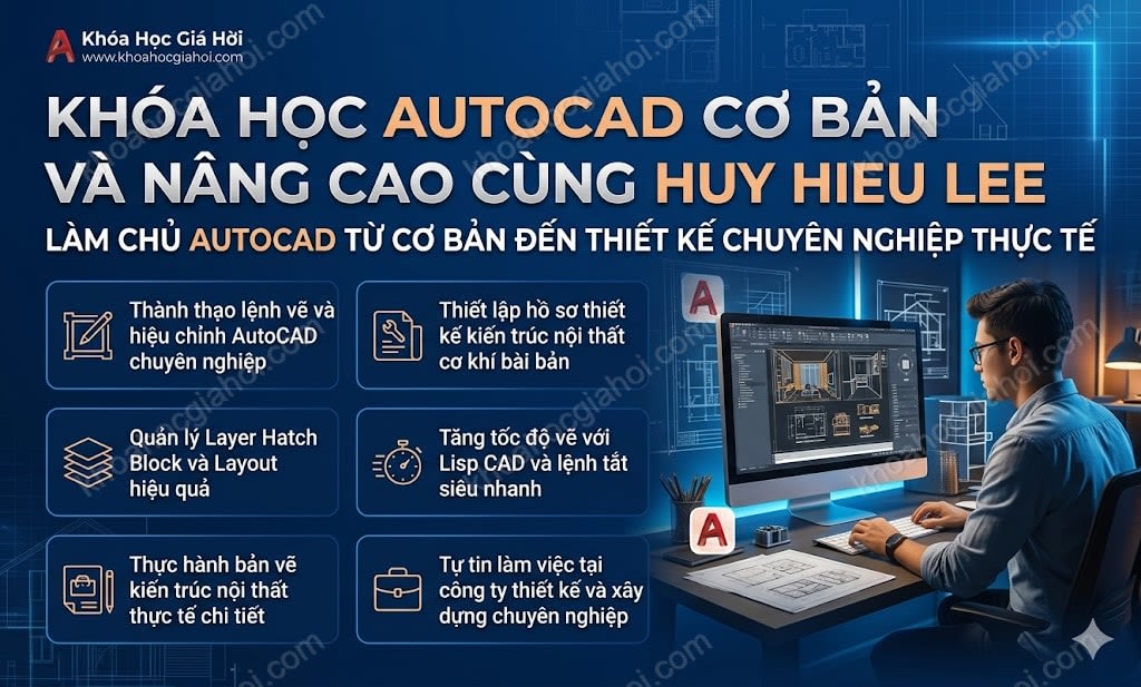 Khóa Học Autocad Cơ Bản Và Nâng Cao Cùng Huy Hieu Lee