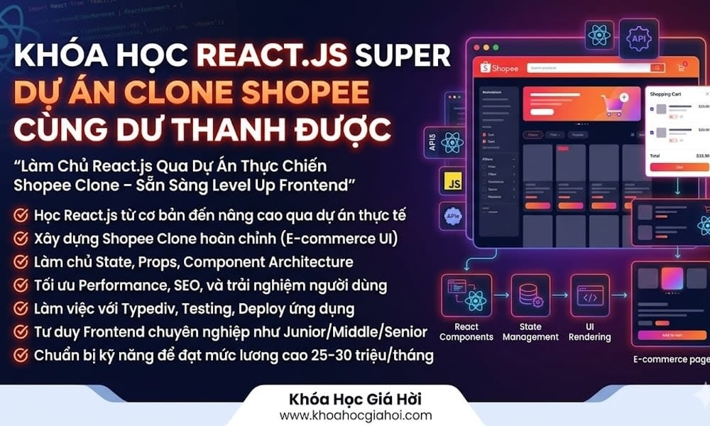 Khóa Học React.js Super | Dự Án Clone Shopee Cùng Dư Thanh Được