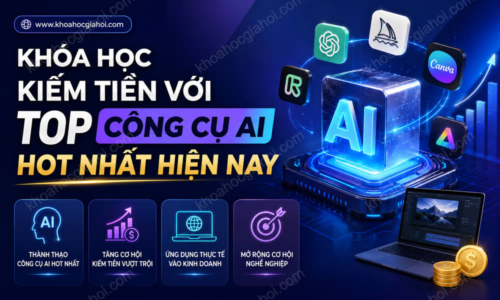 Khóa Học Kiếm Tiền Với Top Công Cụ AI Hot Nhất Hiện Nay