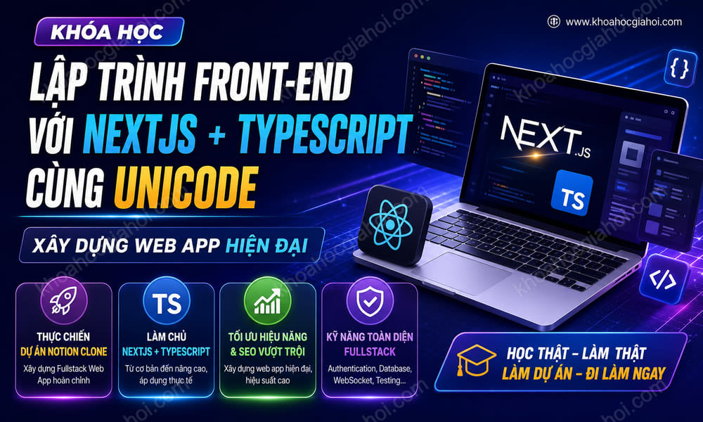 Khóa Học Lập Trình Front-End Với NextJS + TypeScript Cùng Unicode