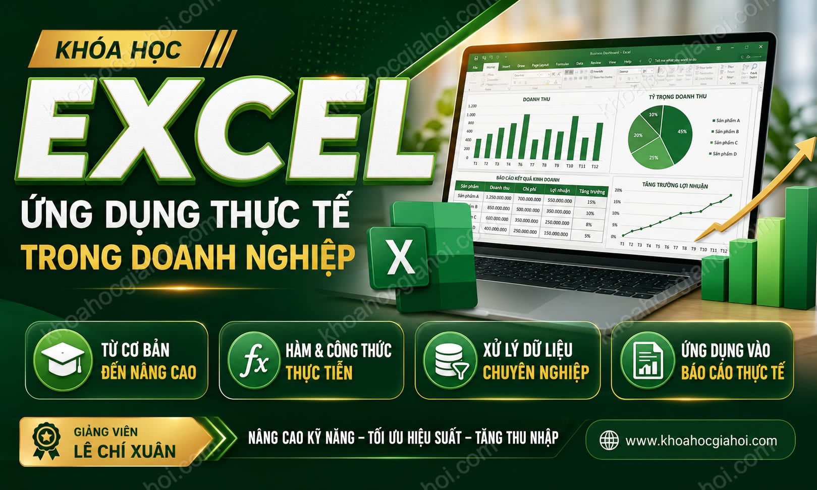 Khóa Học Excel Ứng Dụng Thực Tế Trong Doanh Nghiệp