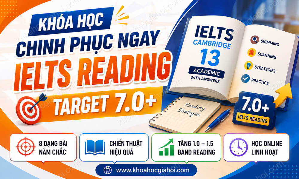 Khóa Học Chinh Phục Ngay IELTS Reading Target 7.0+