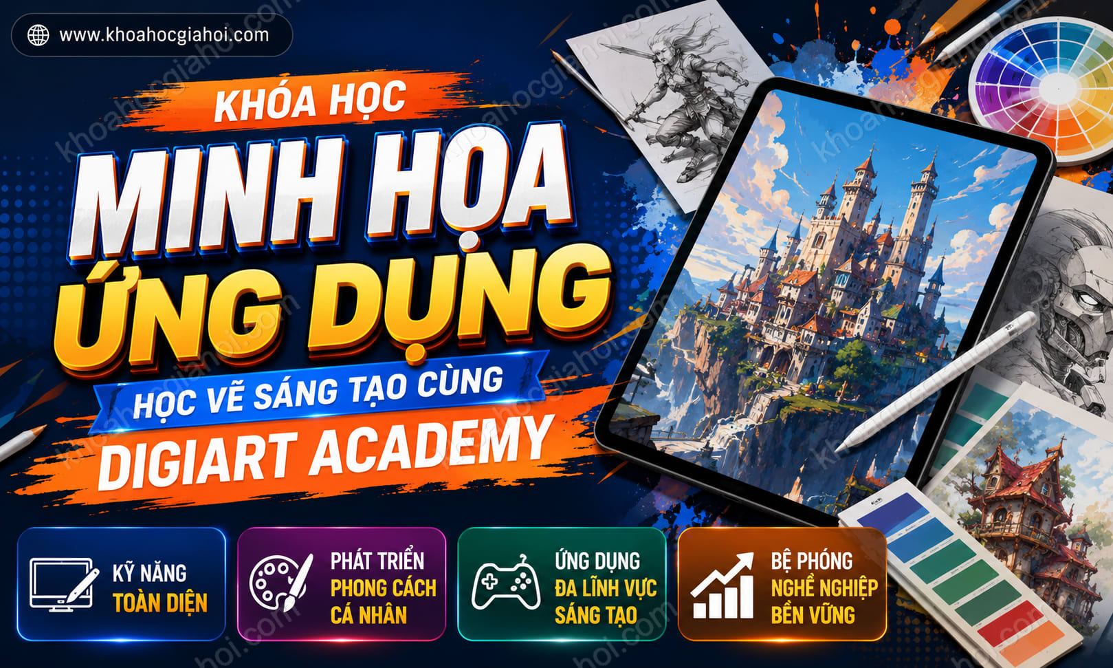 Khóa Học Minh Họa Ứng Dụng – Học Vẽ Sáng Tạo Cùng Digiart Academy