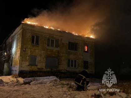 В Кандалакше на Первомайской сгорел нежилой дом