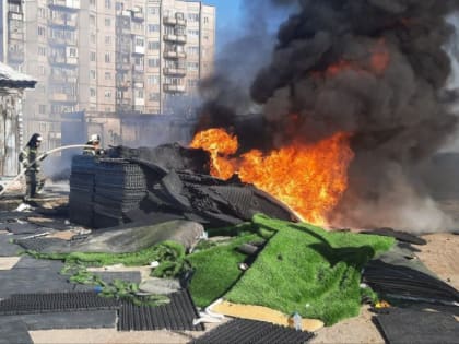 Горел стадион в Снежногорске