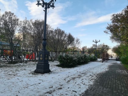 В сквере на площади Пять Углов начались работы по замене детской площадки