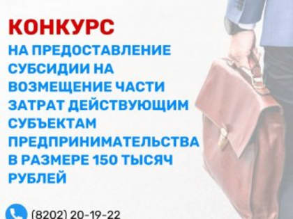 Конкурс на предоставление субсидии действующим субъектам предпринимательства