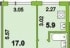 3-к квартира, 62 м², 1/5 эт.