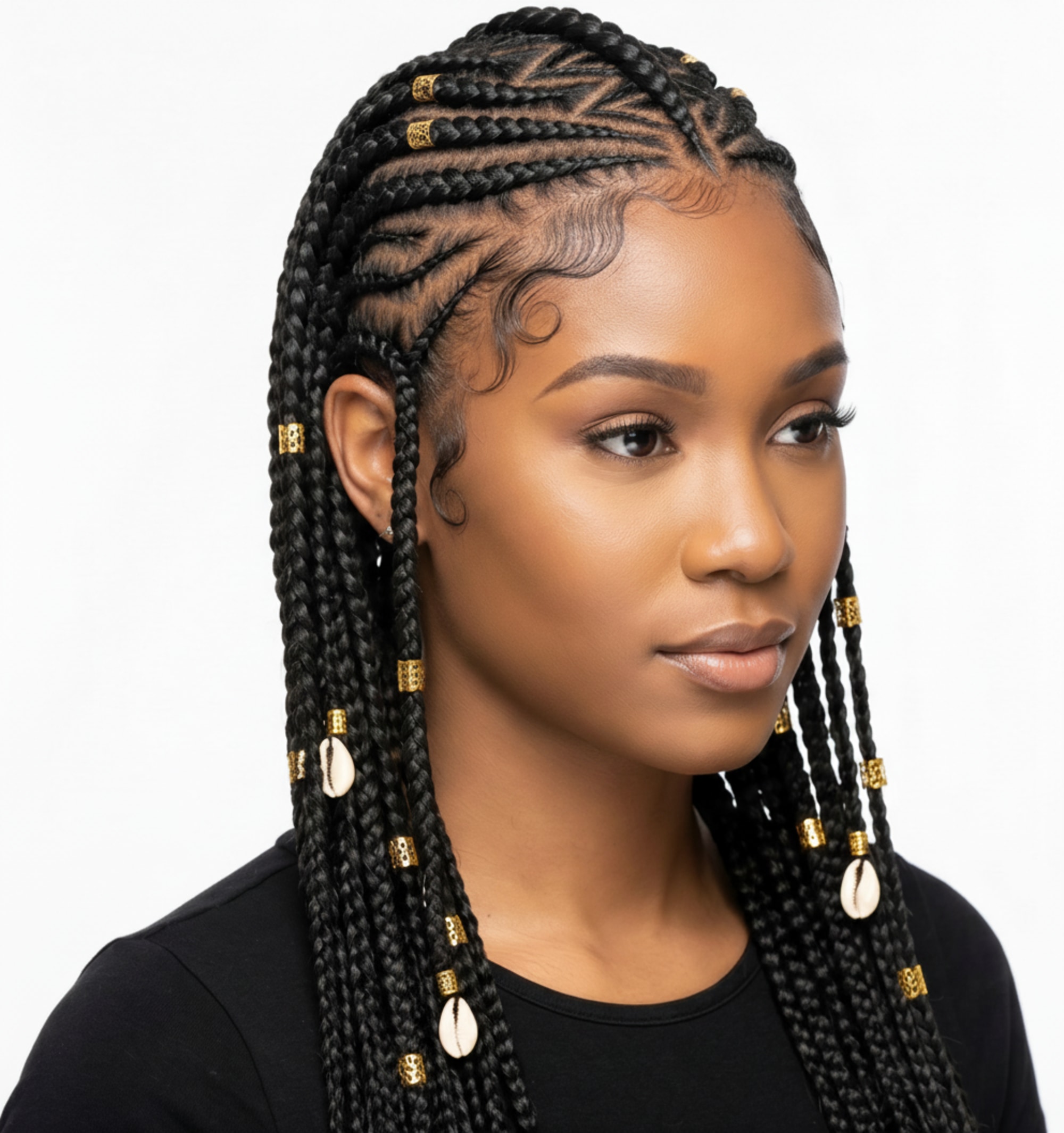 Fulani Braids by Glam salon de beauté in Stafford, TX