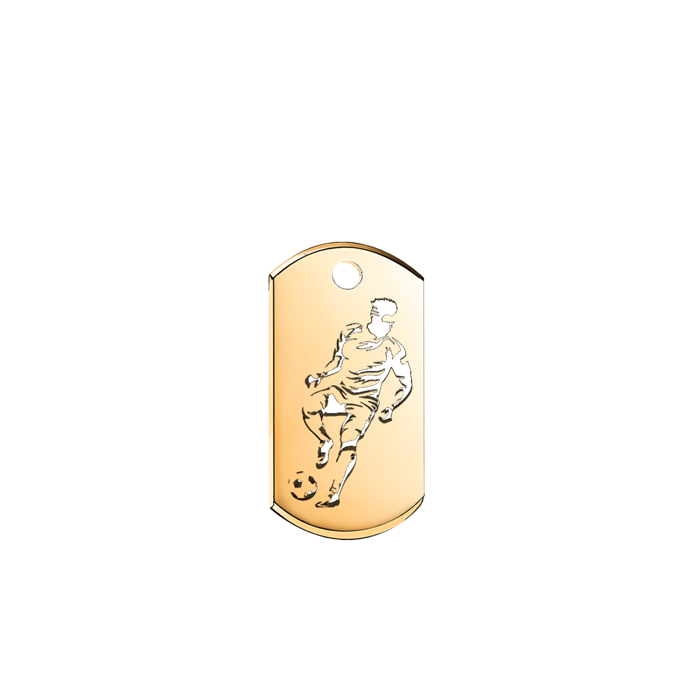 La figura esculpida del jinete de polo en oro amarillo destaca por su detalle y realismo, transmitiendo la apasionada conexión con este deporte aristocrático