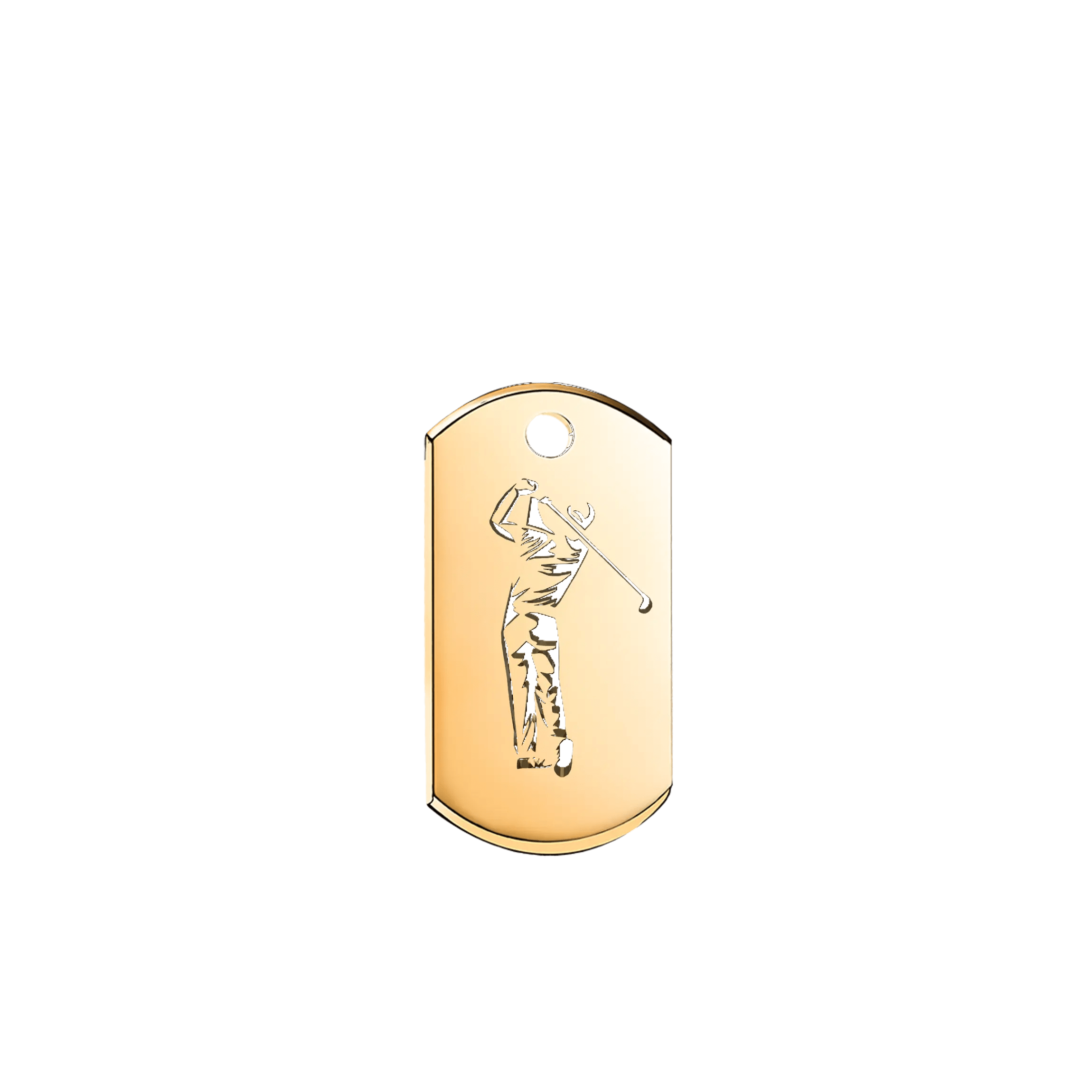 La figura esculpida del jinete de polo en oro amarillo destaca por su detalle y realismo, transmitiendo la apasionada conexión con este deporte aristocrático