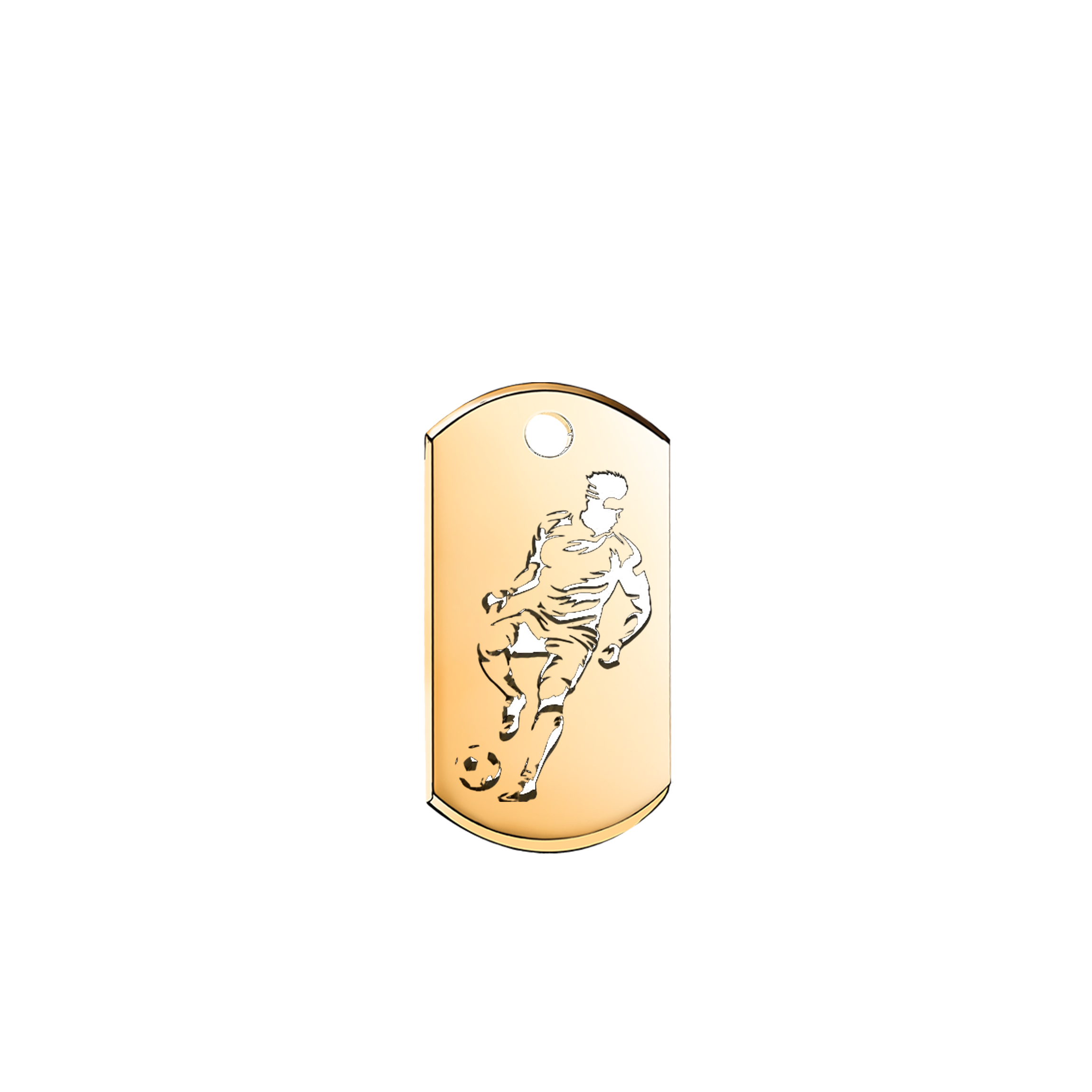 La figura esculpida del jinete de polo en oro amarillo destaca por su detalle y realismo, transmitiendo la apasionada conexión con este deporte aristocrático