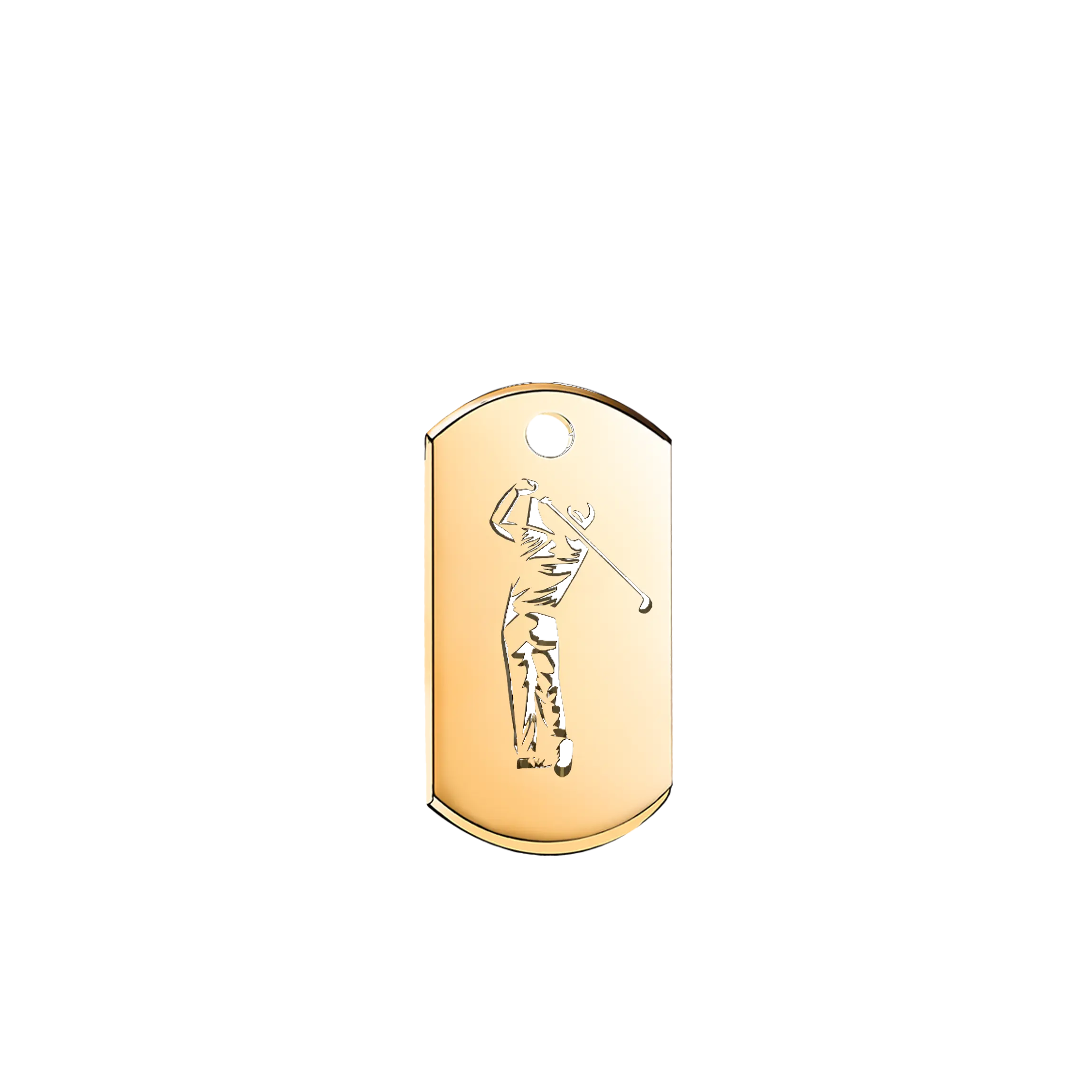 La figura esculpida del jinete de polo en oro amarillo destaca por su detalle y realismo, transmitiendo la apasionada conexión con este deporte aristocrático