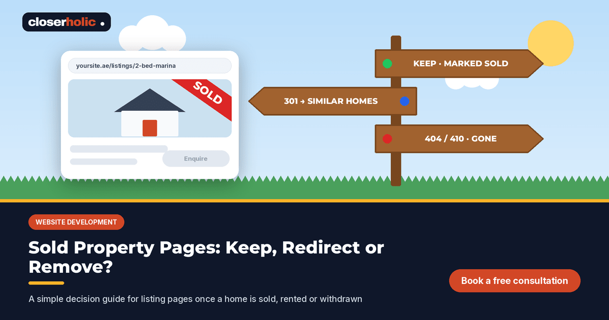 Sold Property Pages on Your Website: Keep, Redirect or Remove?
