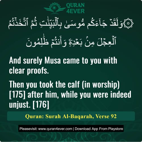 Quran Surah 2 Verse 92