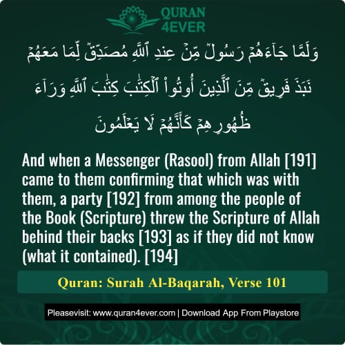 Quran Surah 2 Verse 101