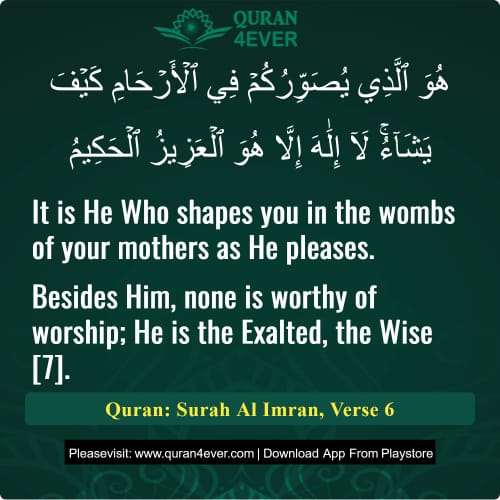 Quran Surah 3 Verse 6