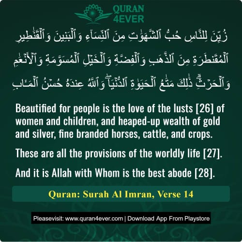 Quran Surah 3 Verse 14