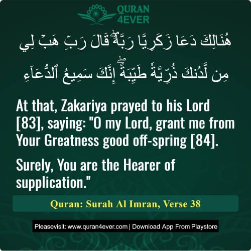 Quran Surah 3 Verse 38