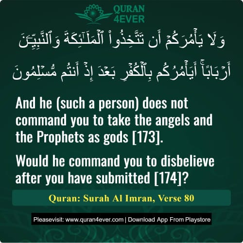 Quran Surah 3 Verse 80