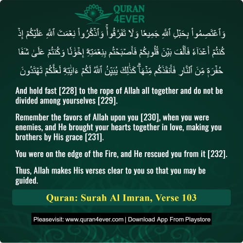 Quran Surah 3 Verse 103