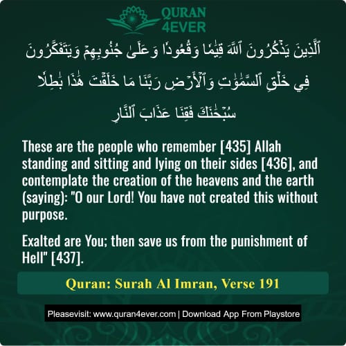 Quran Surah 3 Verse 191