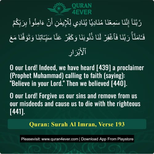 Quran Surah 3 Verse 193