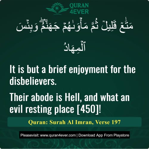 Quran Surah 3 Verse 197
