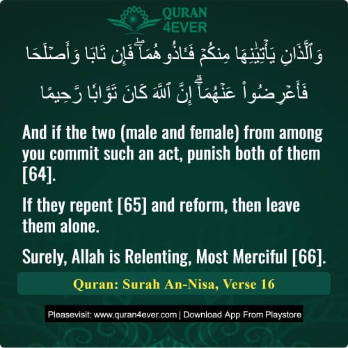 Quran Surah 4 Verse 16