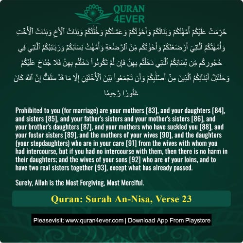 Quran Surah 4 Verse 23