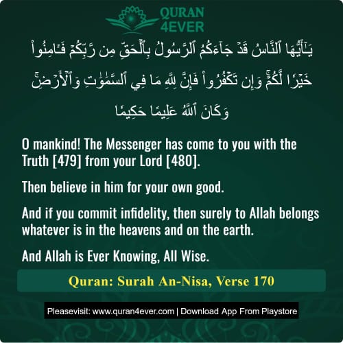Quran Surah 4 Verse 170