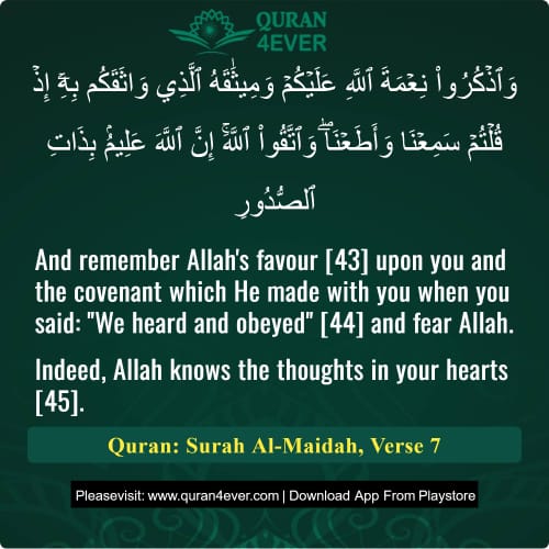 Quran Surah 5 Verse 7