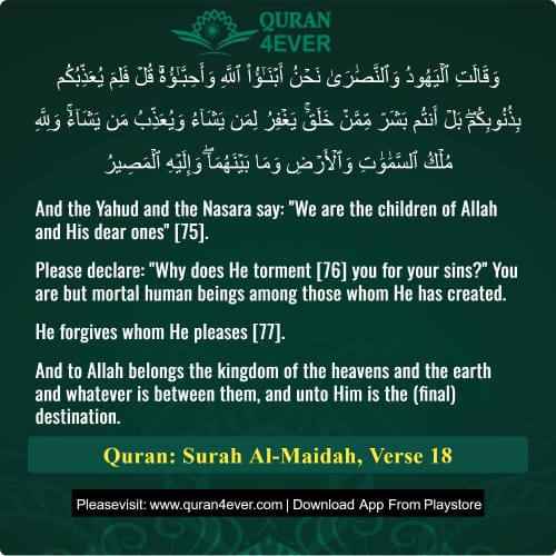 Quran Surah 5 Verse 18