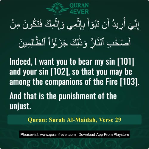 Quran Surah 5 Verse 29
