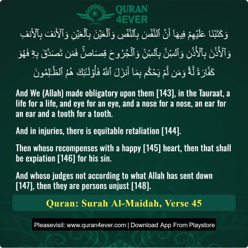 Quran Surah 5 Verse 45