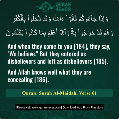 Quran Surah 5 Verse 61
