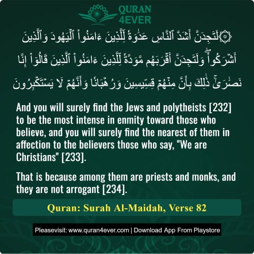 Quran Surah 5 Verse 82