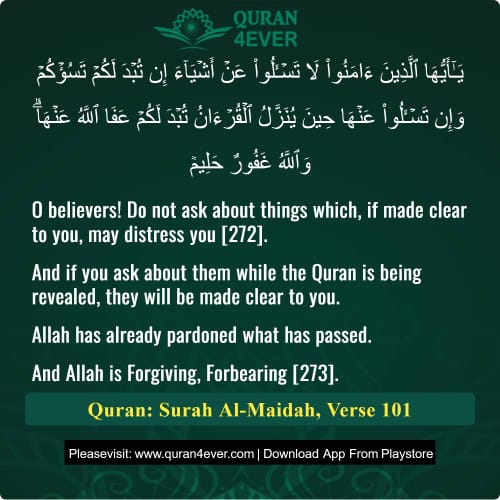 Quran Surah 5 Verse 101