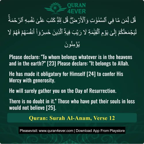 Quran Surah 6 Verse 12