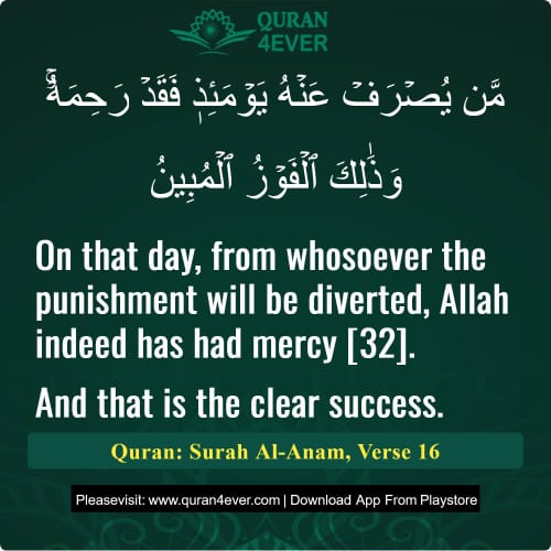 Quran Surah 6 Verse 16