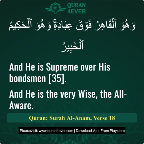 Quran Surah 6 Verse 18