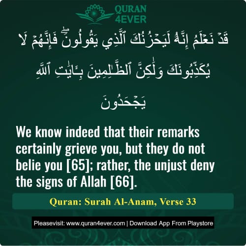 Quran Surah 6 Verse 33