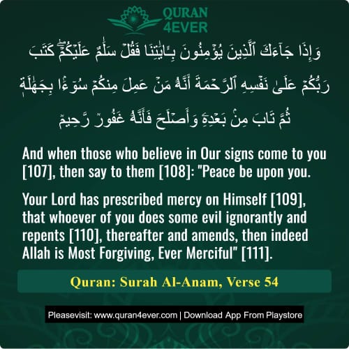 Quran Surah 6 Verse 54