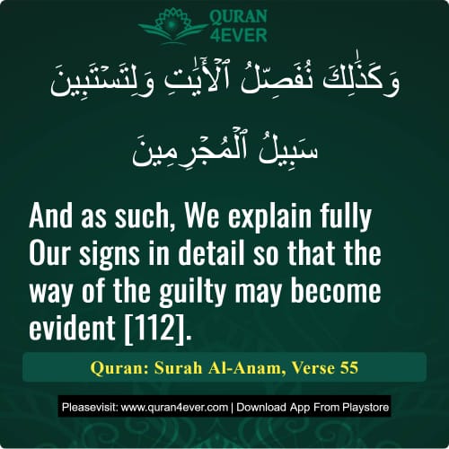 Quran Surah 6 Verse 55