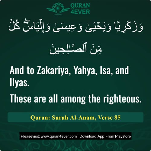 Quran Surah 6 Verse 85